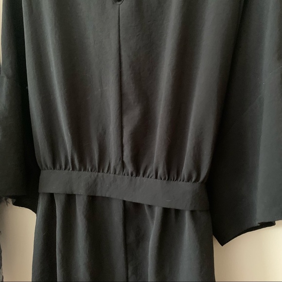 Black dolman sleeve top with belt - Picture 3 of 5